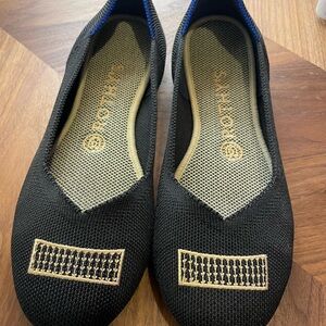 Rothy's Black Flats w Gold Detail (sz 7.5)